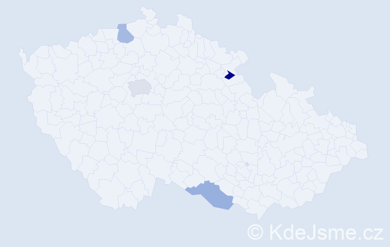 Jméno: 'Lorraine', počet výskytů 5 v celé ČR
