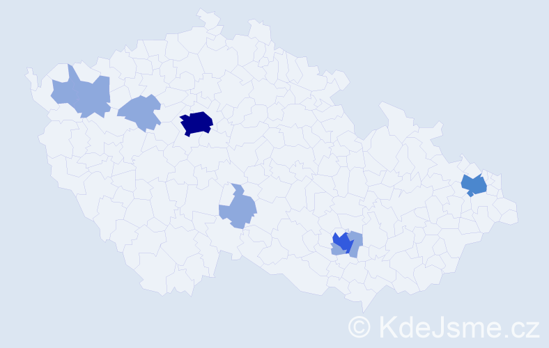 Jméno: 'Rayen', počet výskytů 15 v celé ČR