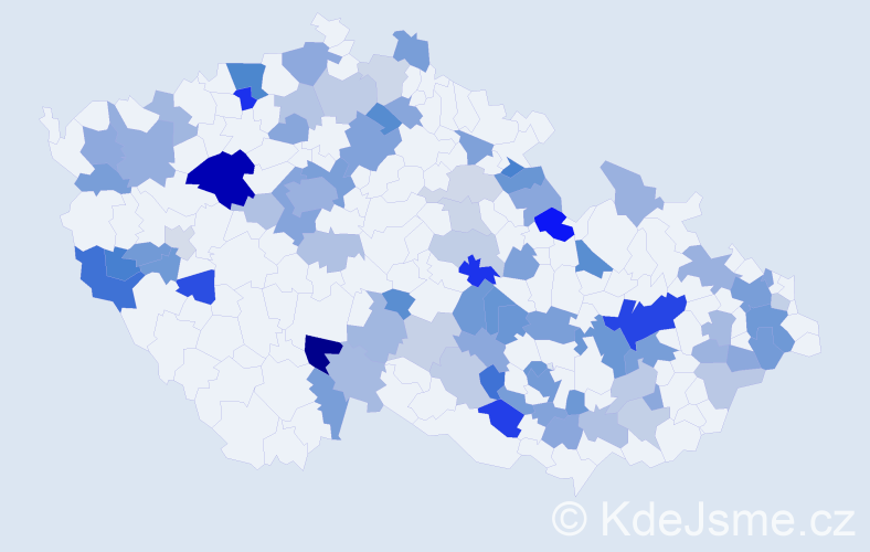 Jméno: 'Blahoslava', počet výskytů 157 v celé ČR