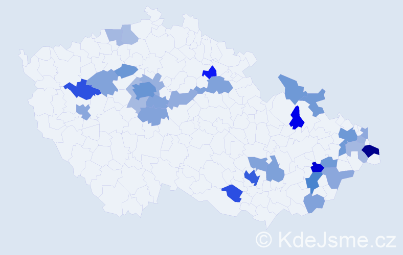 Jméno: 'Ruben', počet výskytů 69 v celé ČR