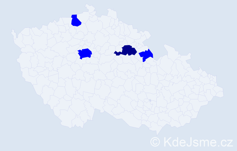 Jméno: 'David Ondřej', počet výskytů 5 v celé ČR