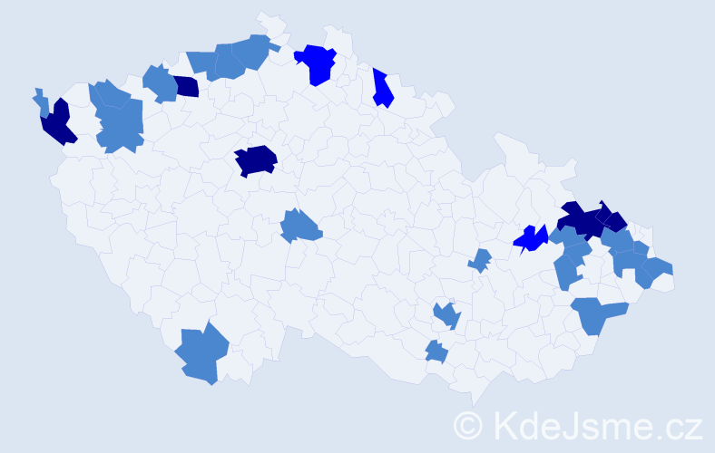 Jméno: 'Konrad', počet výskytů 44 v celé ČR