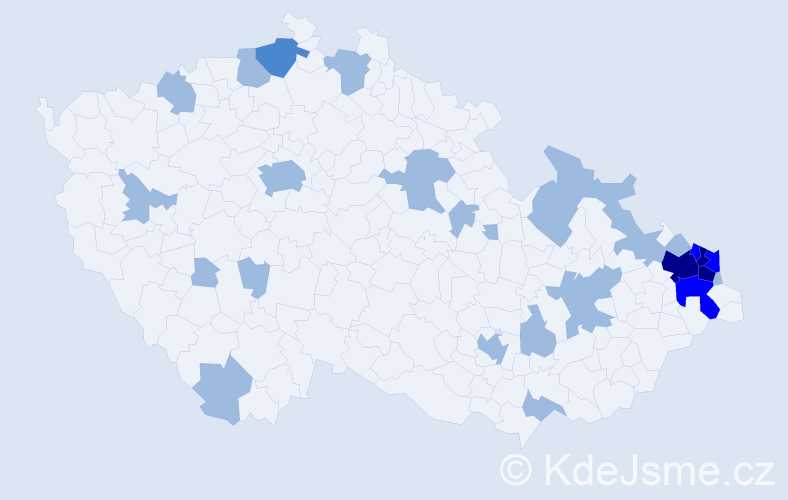 Jméno: 'Leokadie', počet výskytů 46 v celé ČR
