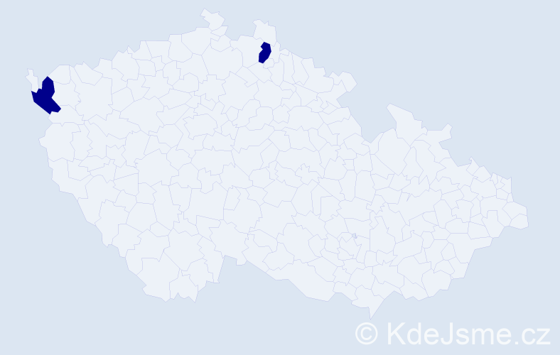 Jméno: 'Josef Miloslav', počet výskytů 2 v celé ČR
