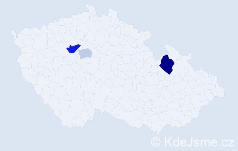 Jméno: 'Krasomila', počet výskytů 3 v celé ČR