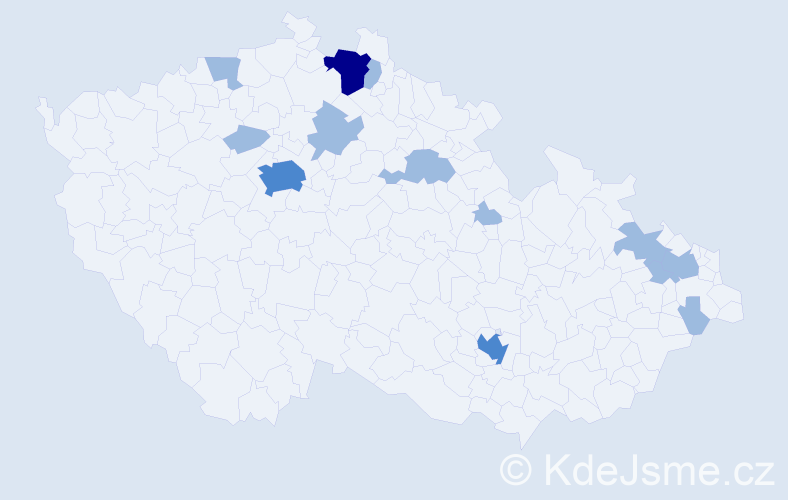 Jméno: 'Jarmilka', počet výskytů 18 v celé ČR
