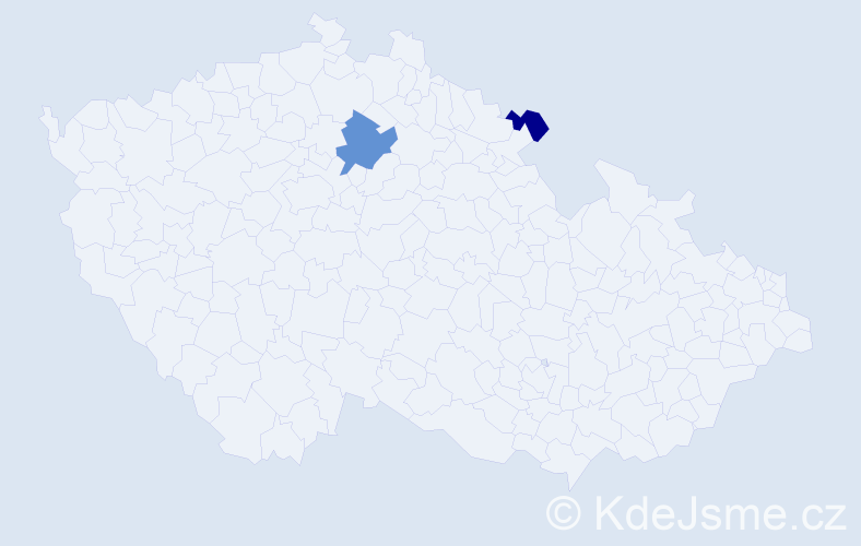 Jméno: 'Tadej', počet výskytů 3 v celé ČR