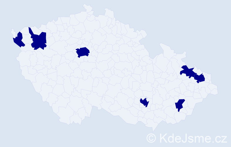 Jméno: 'Žanet', počet výskytů 7 v celé ČR