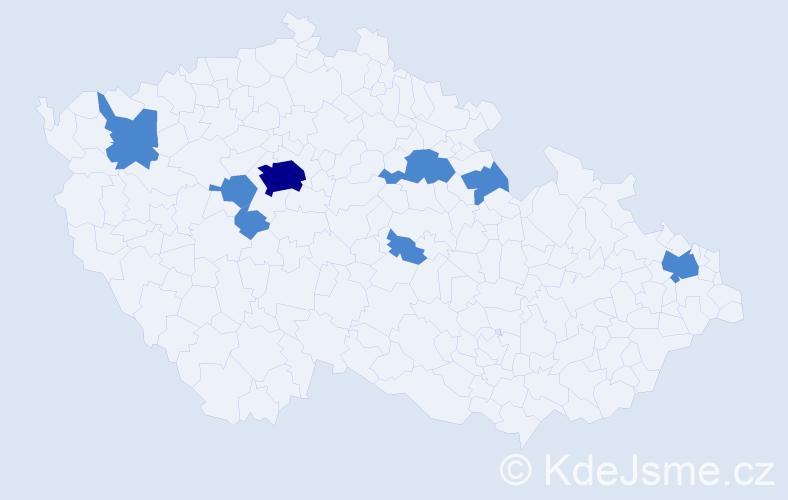 Jméno: 'Michajlo', počet výskytů 10 v celé ČR
