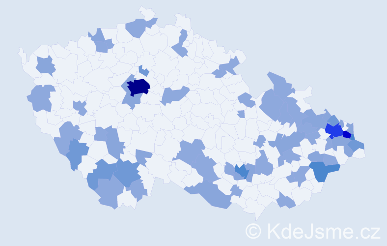 Jméno: 'Kornelie', počet výskytů 116 v celé ČR