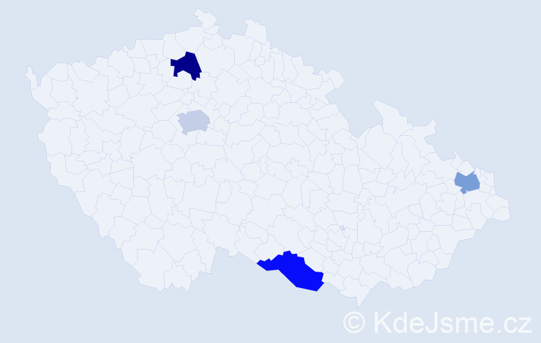 Jméno: 'Duško', počet výskytů 4 v celé ČR