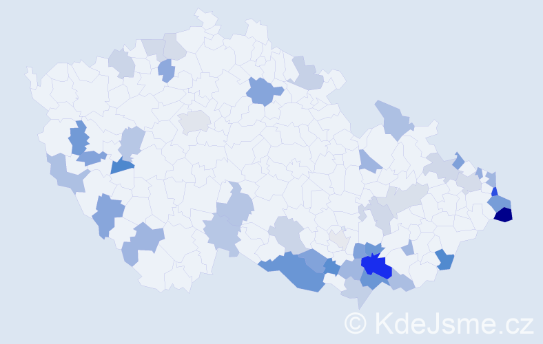 Jméno: 'Teresie', počet výskytů 69 v celé ČR