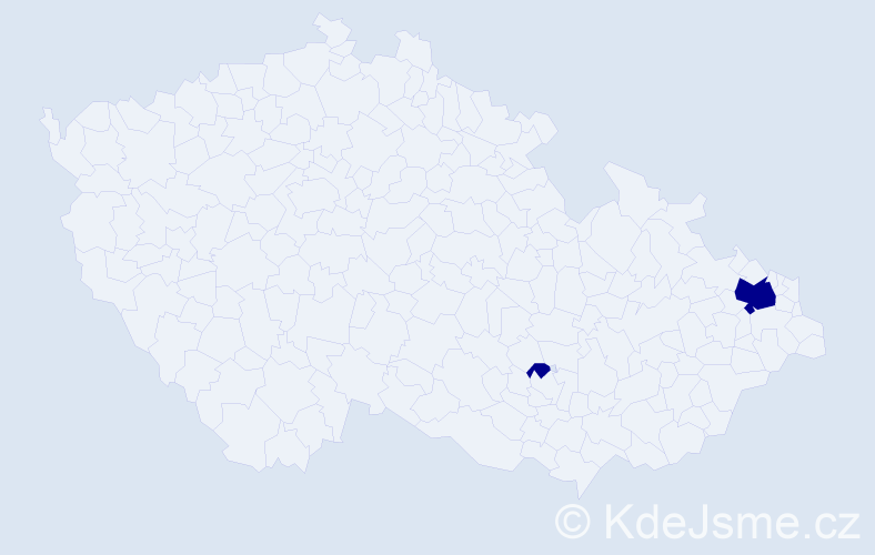 Jméno: 'Tonny', počet výskytů 2 v celé ČR