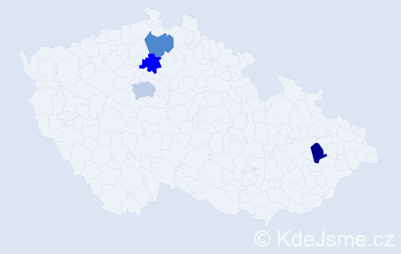 Jméno: 'Daliborka', počet výskytů 5 v celé ČR