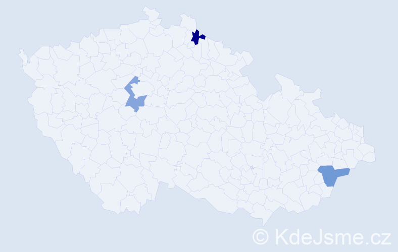 Jméno: 'Angelina Marie', počet výskytů 3 v celé ČR