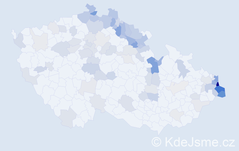 Jméno: 'Ewa', počet výskytů 218 v celé ČR