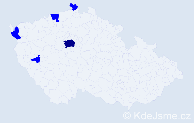 Jméno: 'Thi Mung', počet výskytů 6 v celé ČR