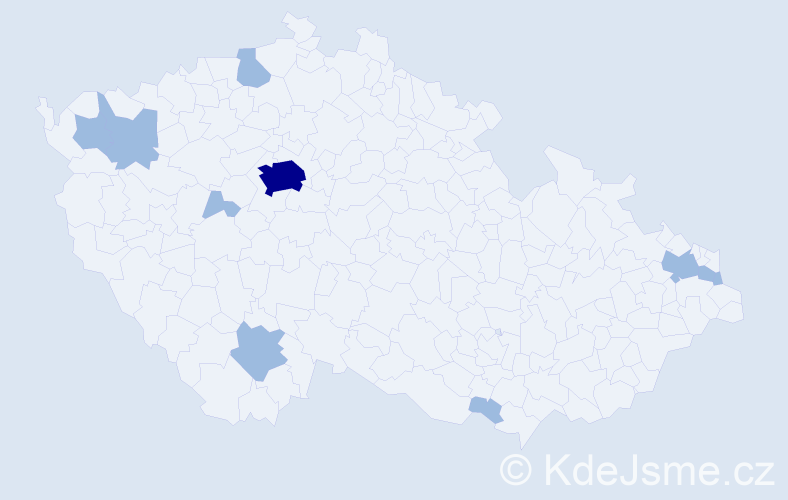 Jméno: 'Kilian', počet výskytů 13 v celé ČR