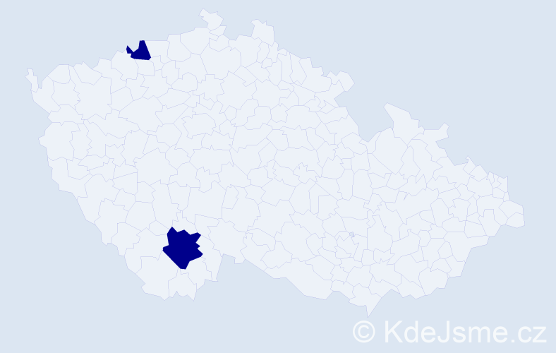 Jméno: 'Mirsada', počet výskytů 2 v celé ČR