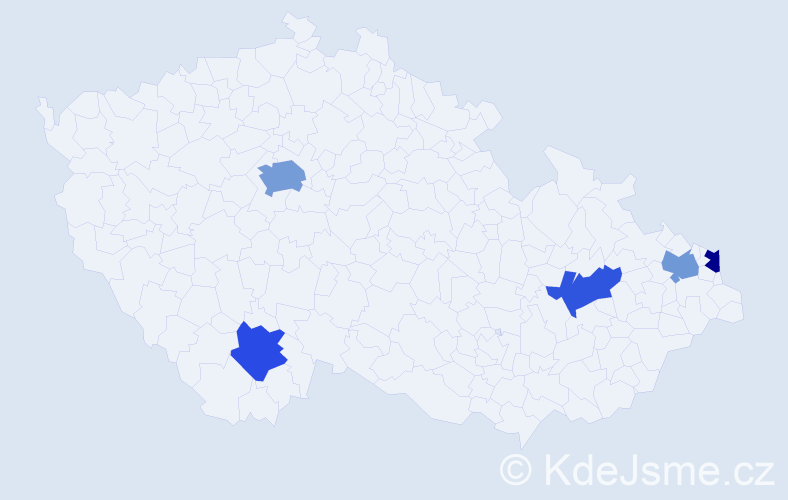 Jméno: 'Sevda', počet výskytů 7 v celé ČR