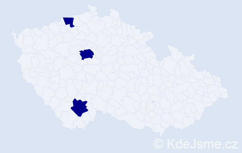 Jméno: 'Angie', počet výskytů 3 v celé ČR