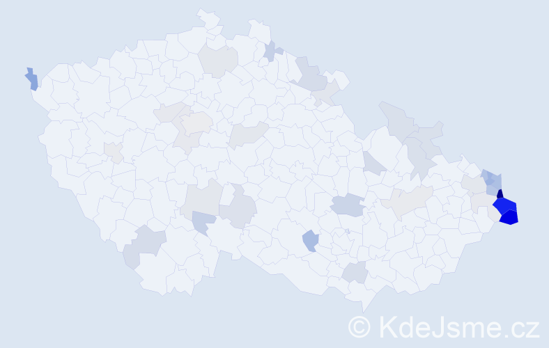 Jméno: 'Tadeusz', počet výskytů 93 v celé ČR