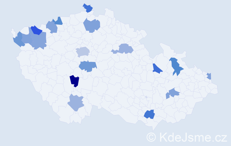 Jméno: 'Leticie', počet výskytů 21 v celé ČR