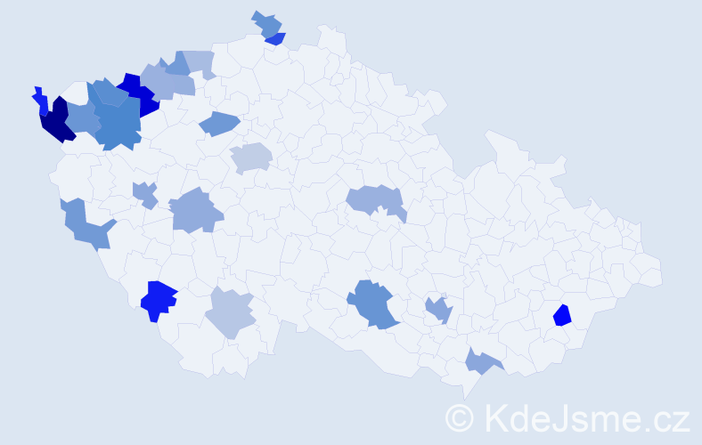 Jméno: 'Sinh', počet výskytů 41 v celé ČR