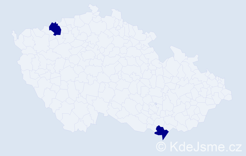 Jméno: 'Theoderich', počet výskytů 2 v celé ČR