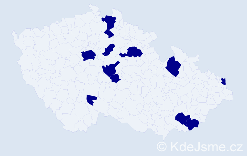 Jméno: 'Urban', počet výskytů 12 v celé ČR