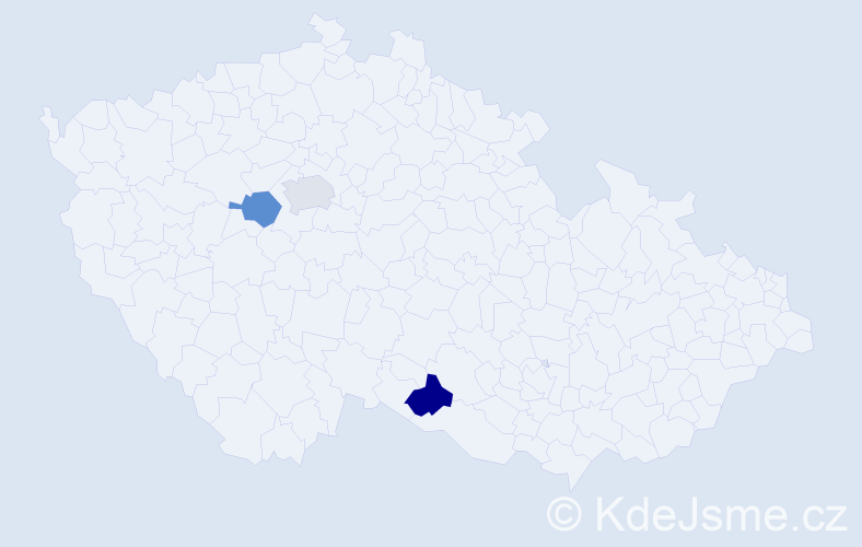 Jméno: 'Rudy', počet výskytů 3 v celé ČR