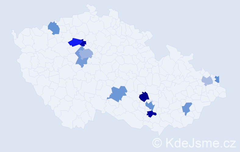 Jméno: 'Karine', počet výskytů 17 v celé ČR