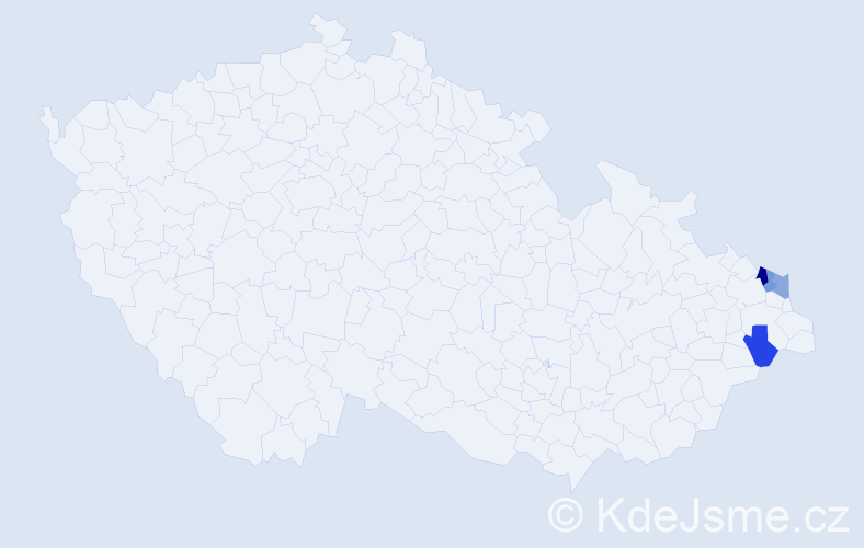 Jméno: 'Eligie', počet výskytů 5 v celé ČR