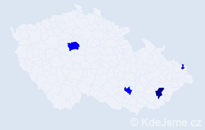 Jméno: 'Rayane', počet výskytů 5 v celé ČR