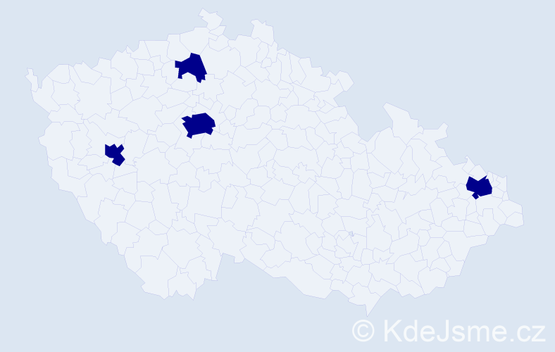 Jméno: 'Quang Thien', počet výskytů 4 v celé ČR