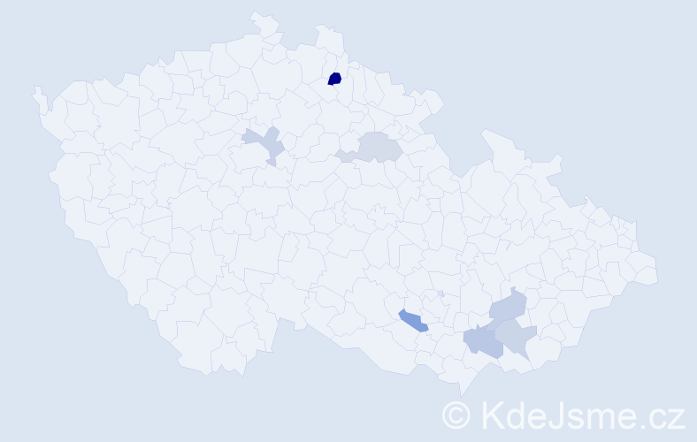 Jméno: 'Raduška', počet výskytů 8 v celé ČR