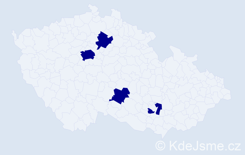 Jméno: 'Ngan', počet výskytů 4 v celé ČR