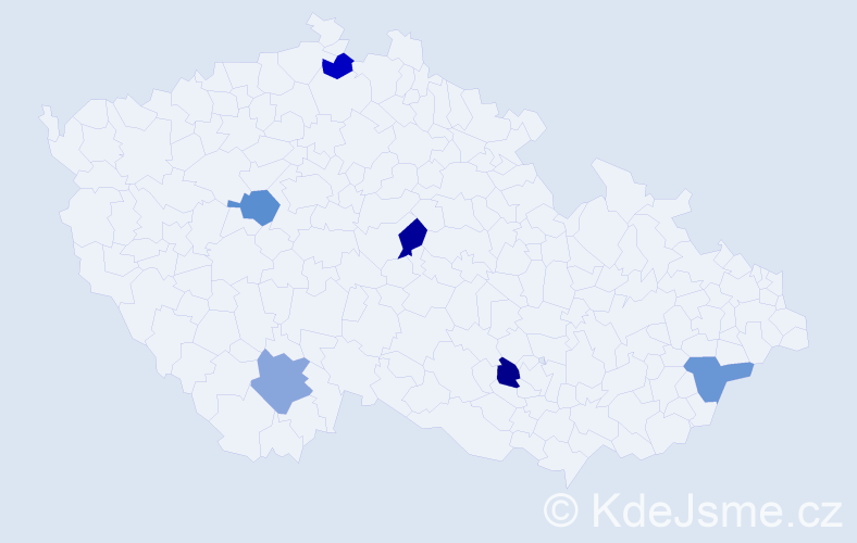 Jméno: 'Benjamin Jan', počet výskytů 6 v celé ČR
