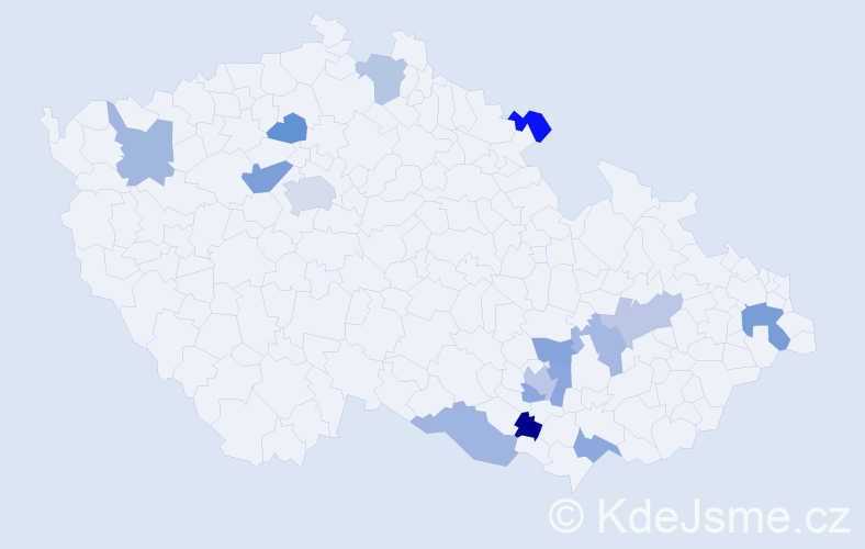 Jméno: 'Larissa', počet výskytů 20 v celé ČR