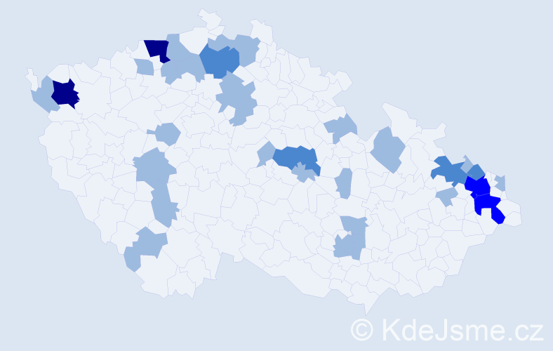 Jméno: 'Ingrida', počet výskytů 46 v celé ČR