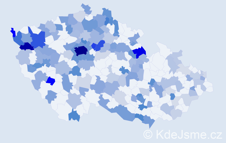 Jméno: 'Marija', počet výskytů 412 v celé ČR