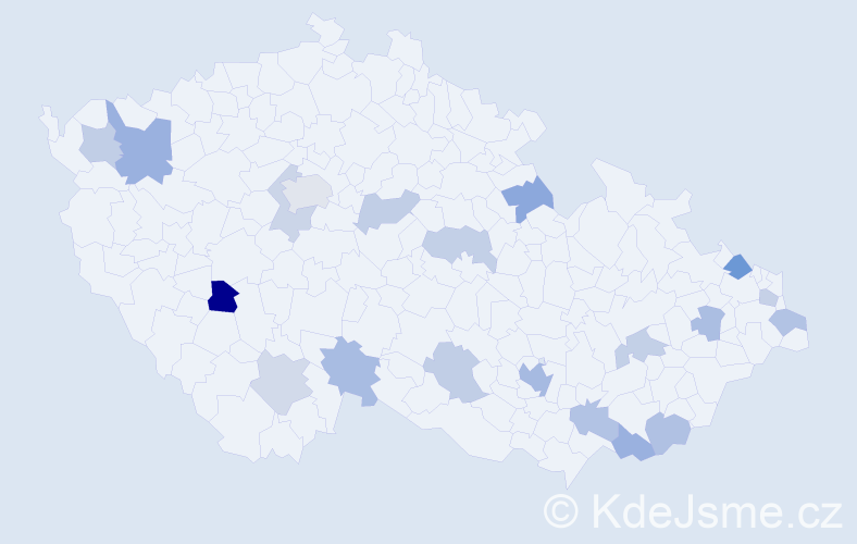 Jméno: 'Frederika', počet výskytů 29 v celé ČR