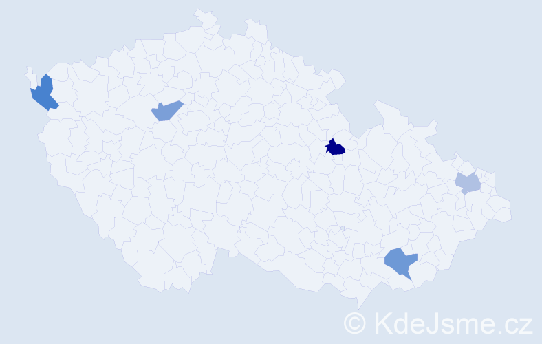Jméno: 'Thuy Lien', počet výskytů 5 v celé ČR