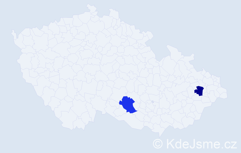 Jméno: 'Aňa', počet výskytů 2 v celé ČR