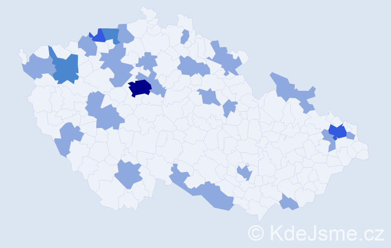 Jméno: 'Priska', počet výskytů 46 v celé ČR