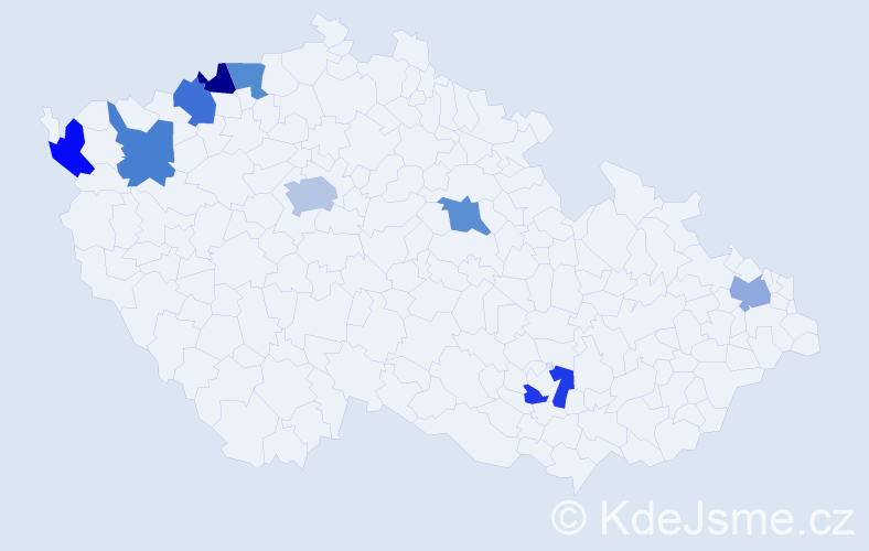 Jméno: 'Duy Linh', počet výskytů 10 v celé ČR