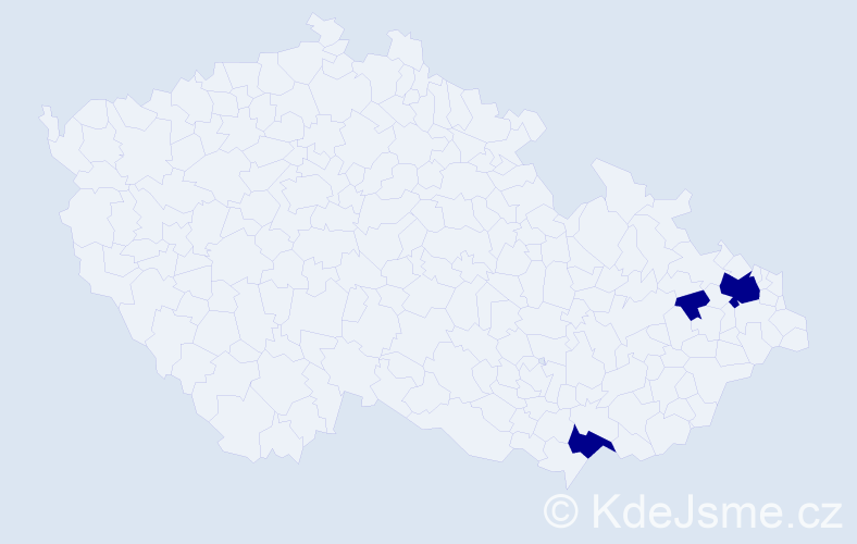 Jméno: 'Zyta', počet výskytů 3 v celé ČR