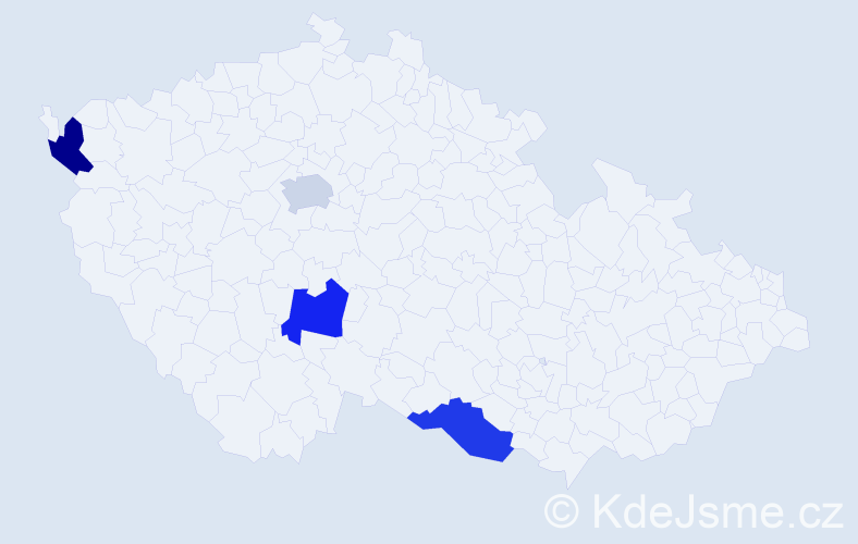 Jméno: 'Thekla', počet výskytů 4 v celé ČR