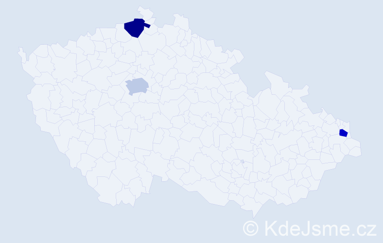 Jméno: 'Rozálie Ema', počet výskytů 3 v celé ČR