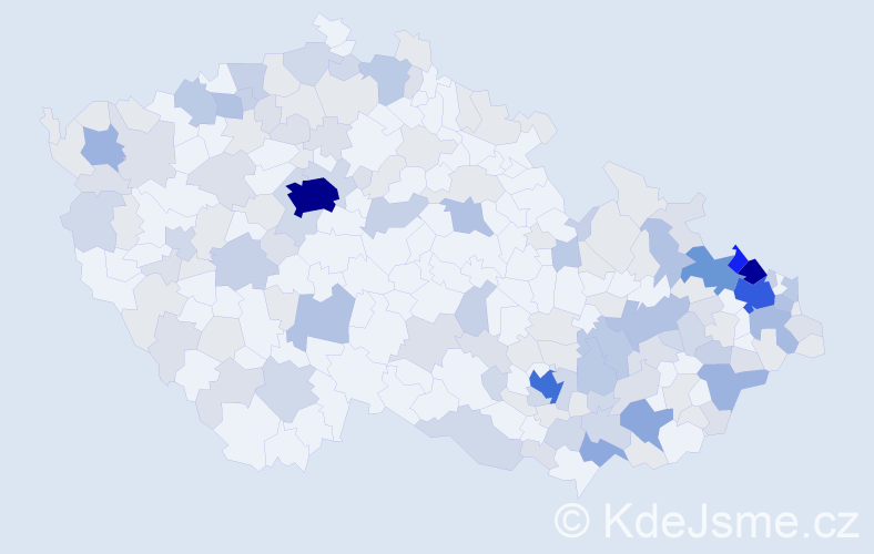 Jméno: 'Bernard', počet výskytů 470 v celé ČR